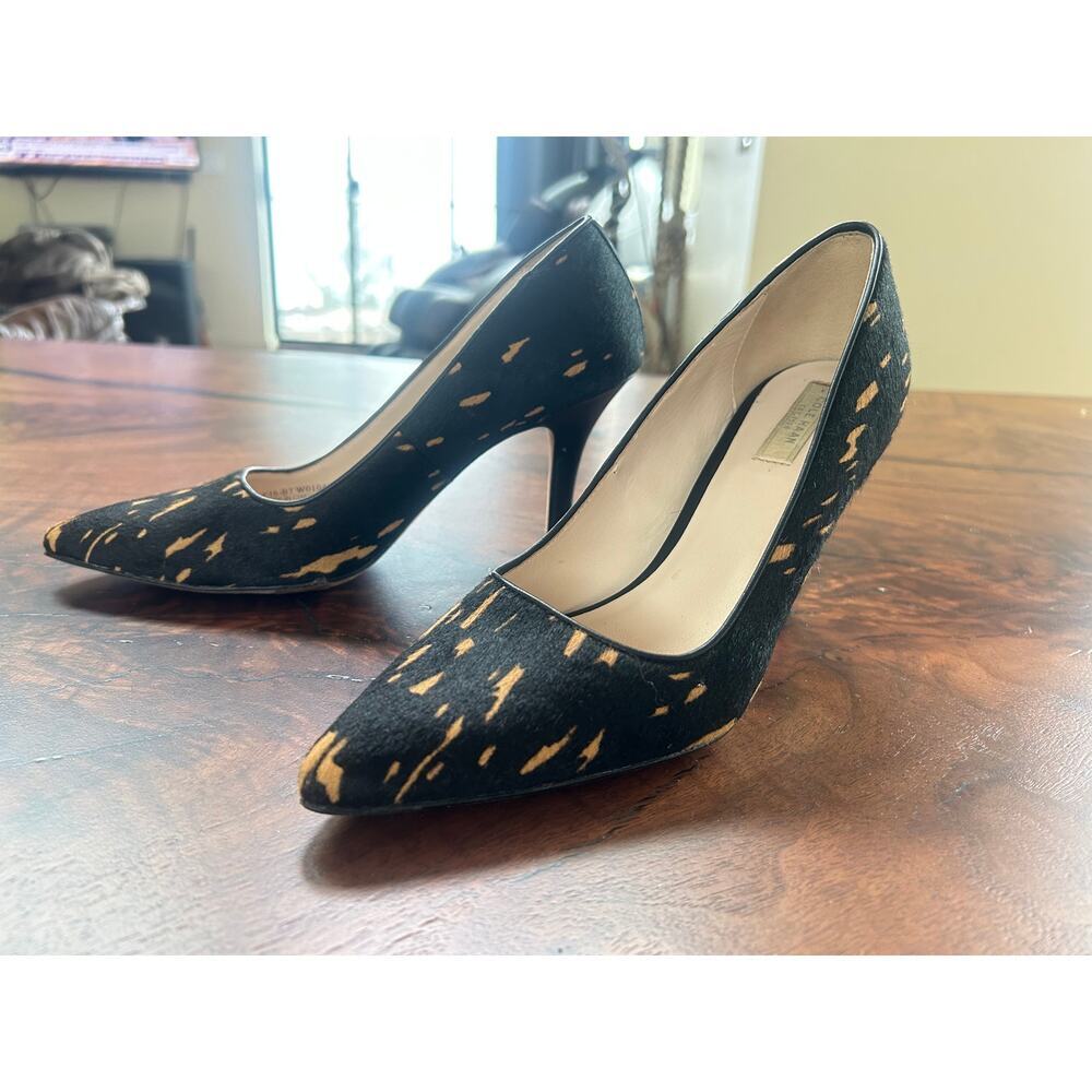 Cole Haan Bradshaw Calf Hair Pointed Toe Pumps Black/Tan 6B - Picture 4 of 8
